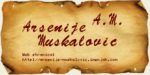 Arsenije Muskalović vizit kartica